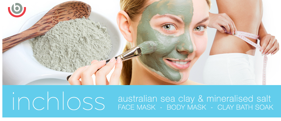 inchloss Australian sea clay & mineralised salt face mask, body mask, clay bath soak